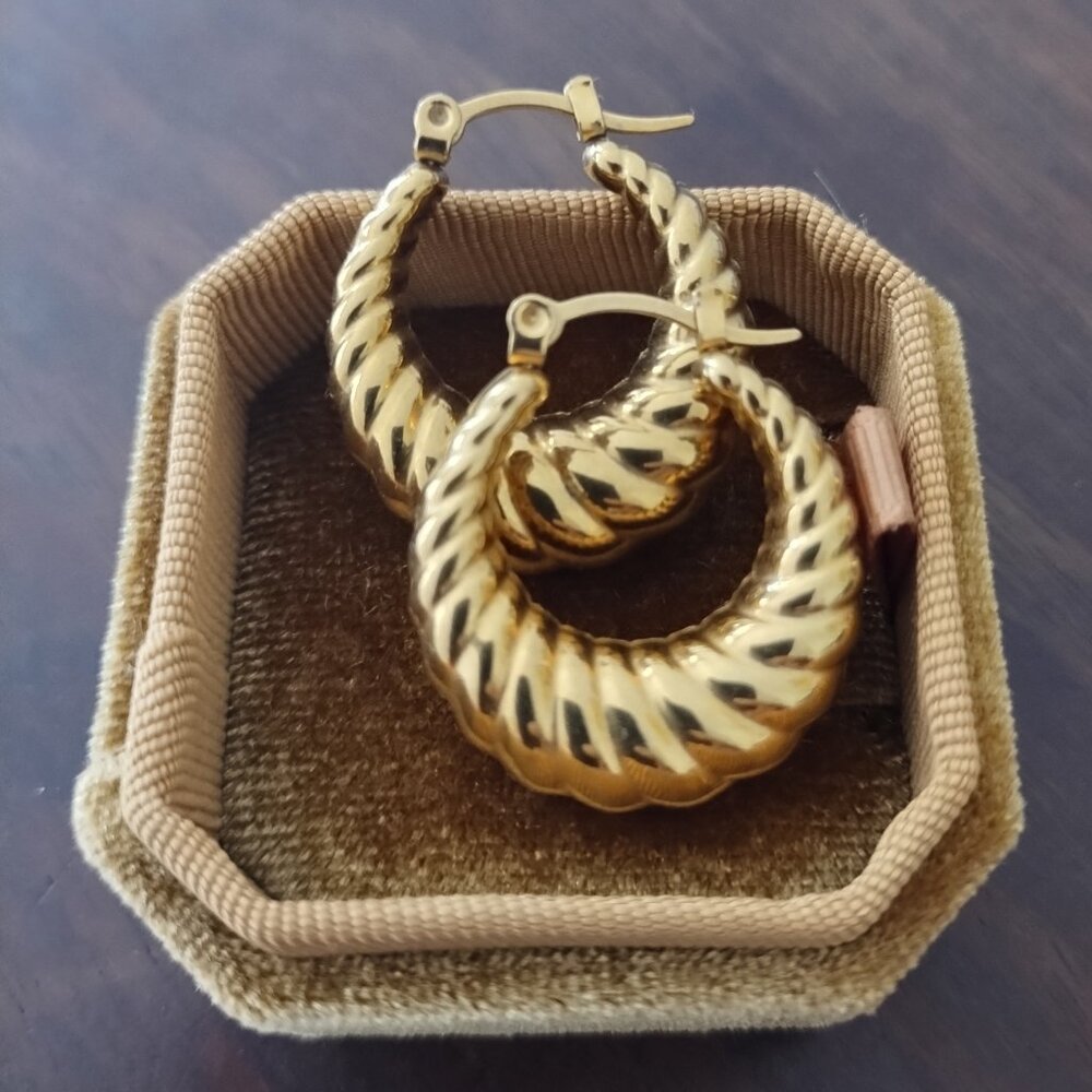 18K Gold Filled Croissant Earrings